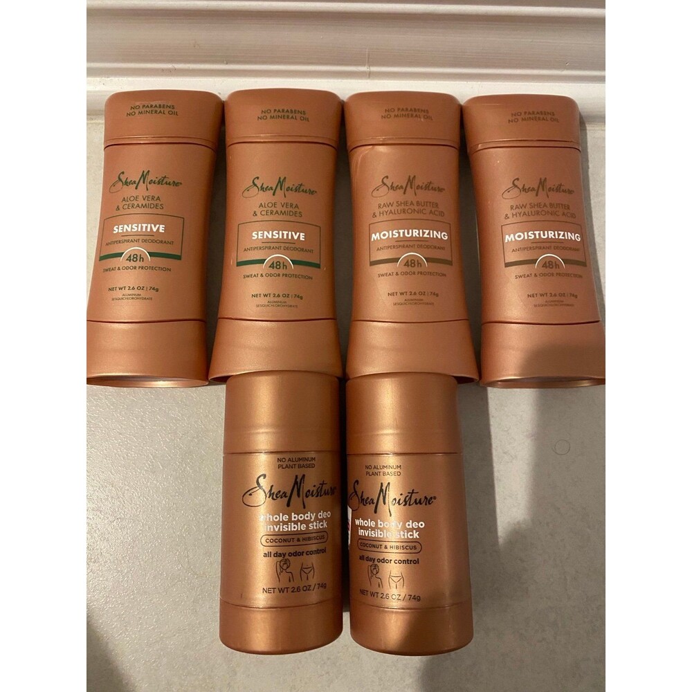 6 brand new shea moisture deodorant antiperspirant bundle set